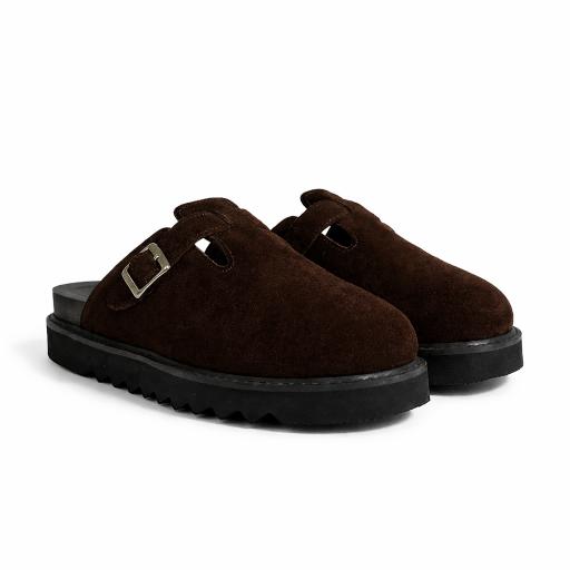 ANTIGUO BUCKLE CLOGS BROWN