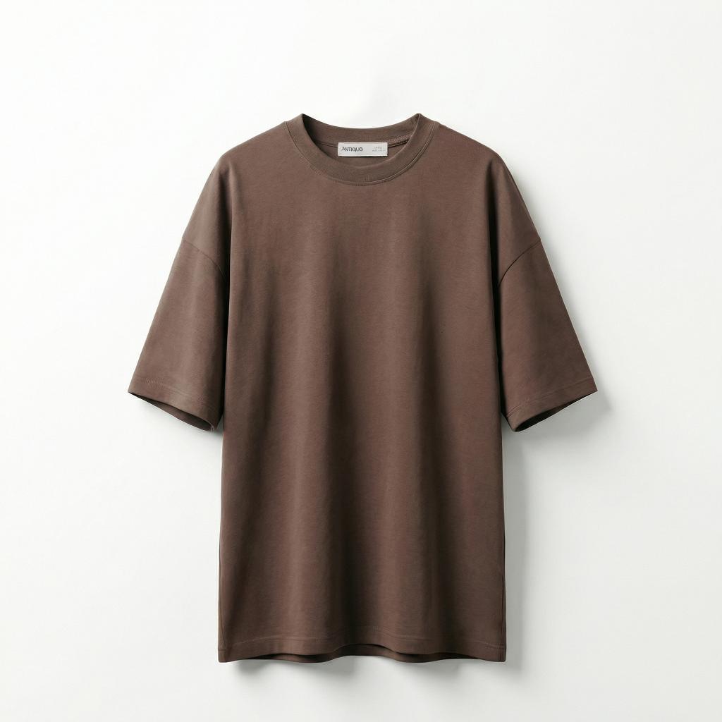 ANTIGUO BOXY-FIT BASIC T-SHIRT Brown