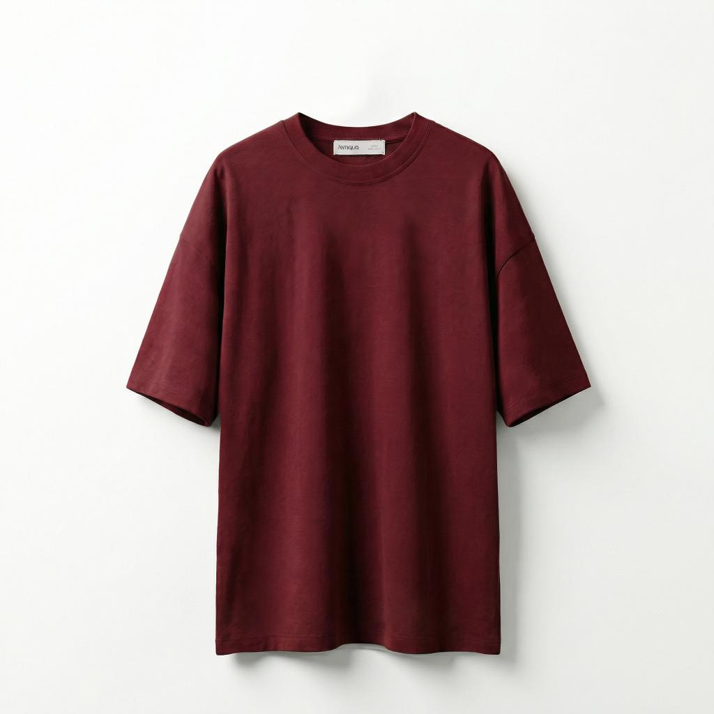 ANTIGUO BOXY-FIT BASIC T-SHIRT Maroon