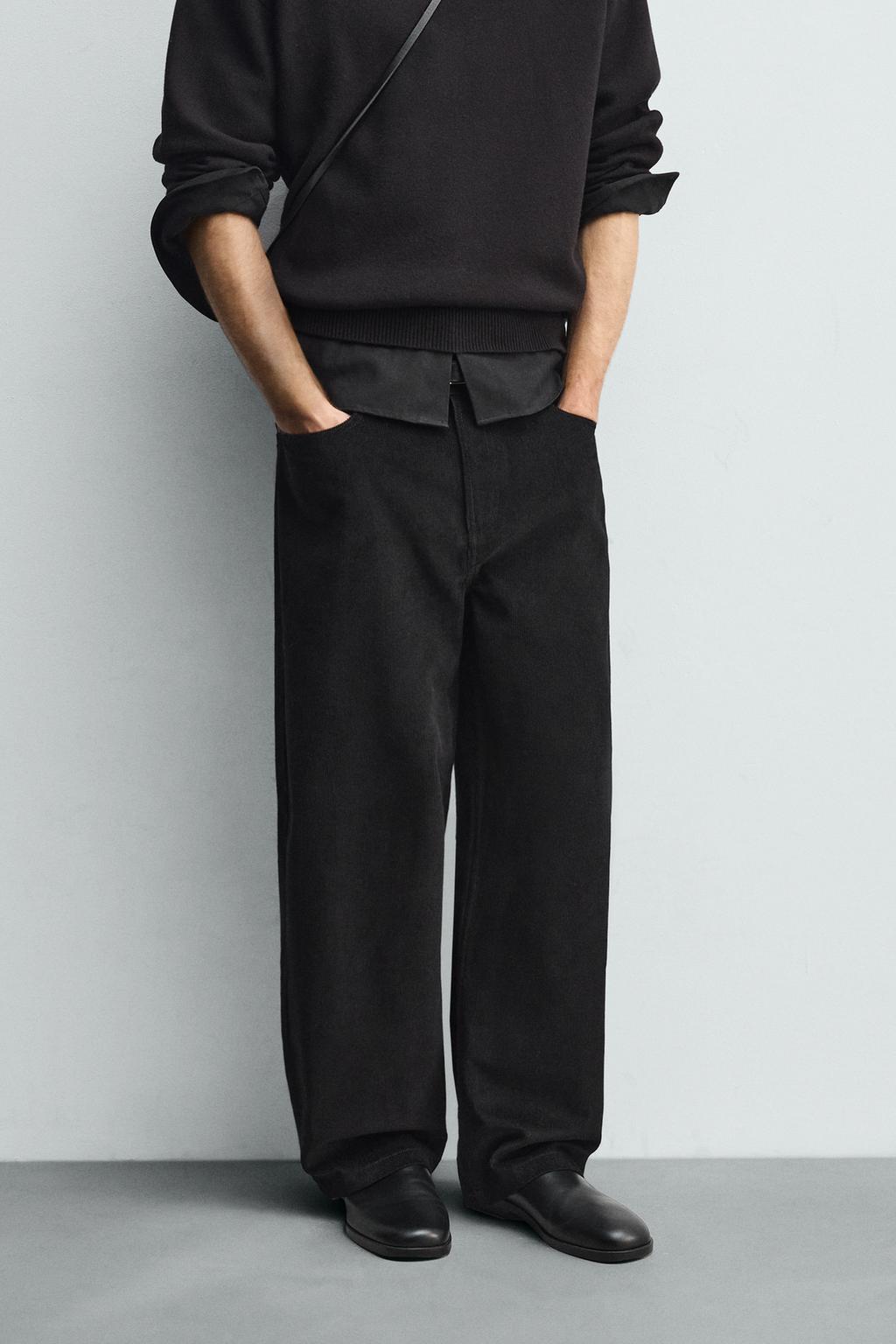 BALLOON FIT CORDUROY IN BLACK