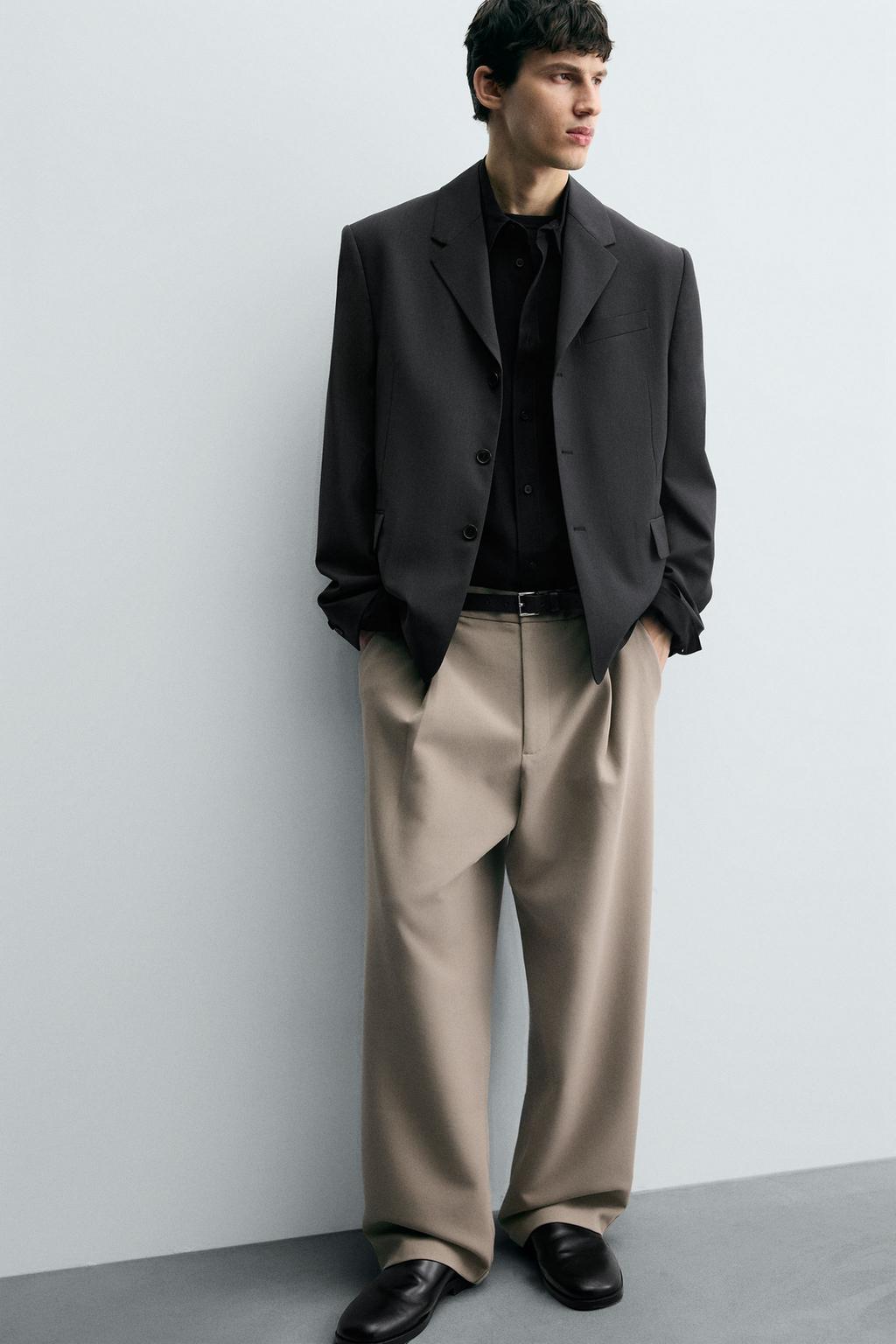 ZARA TAILORED PANTS IN CAFE