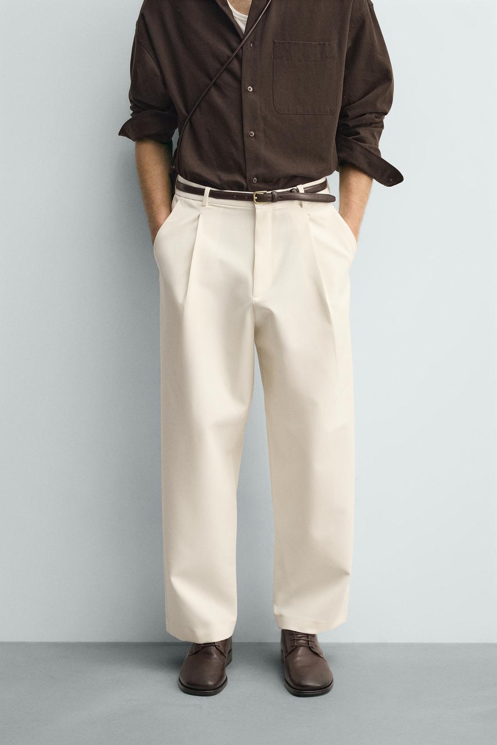 ZARA TAILORED PANTS in OFF WHITE