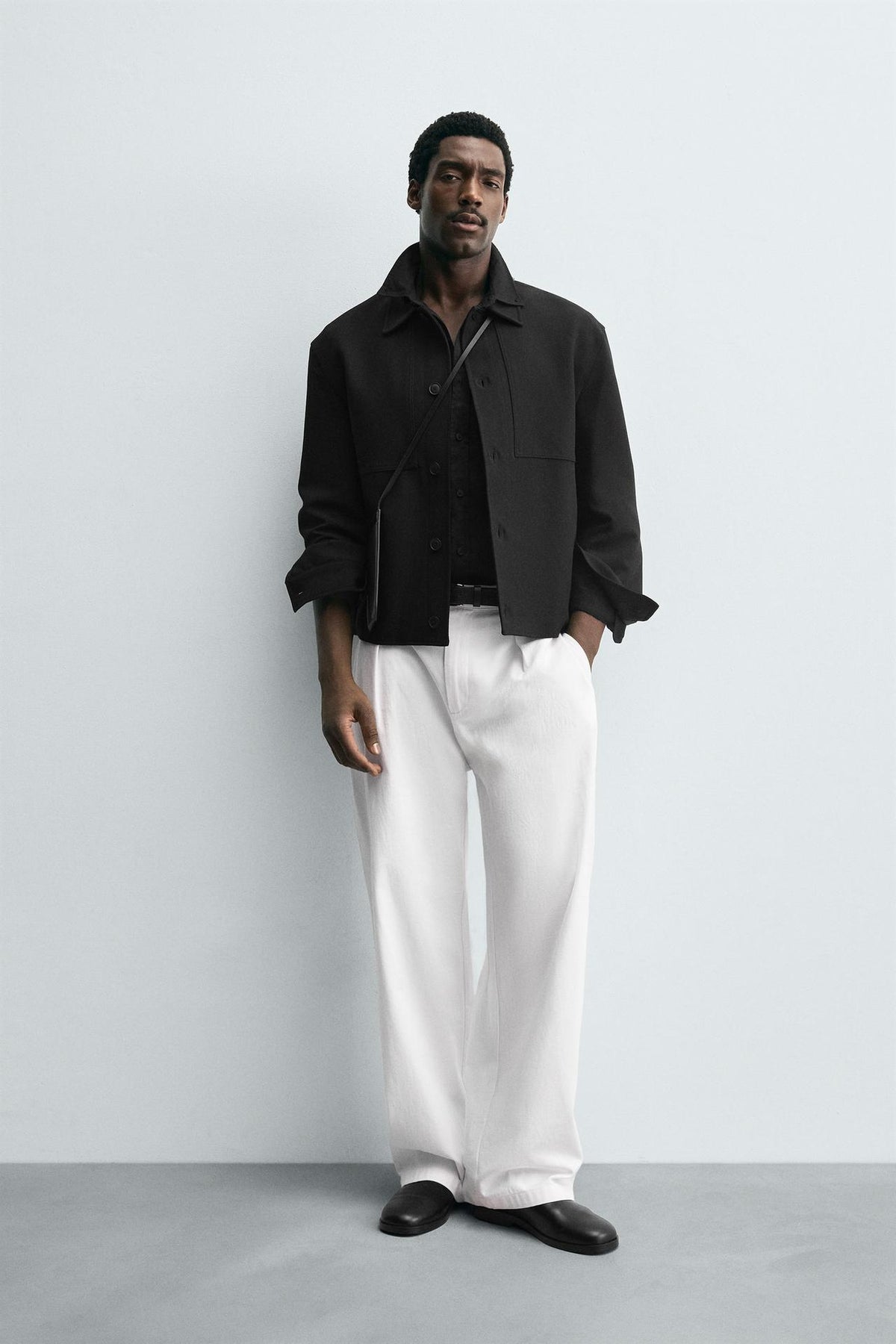 ZARA BOXY FIT OVERSHIRT IN BLACK