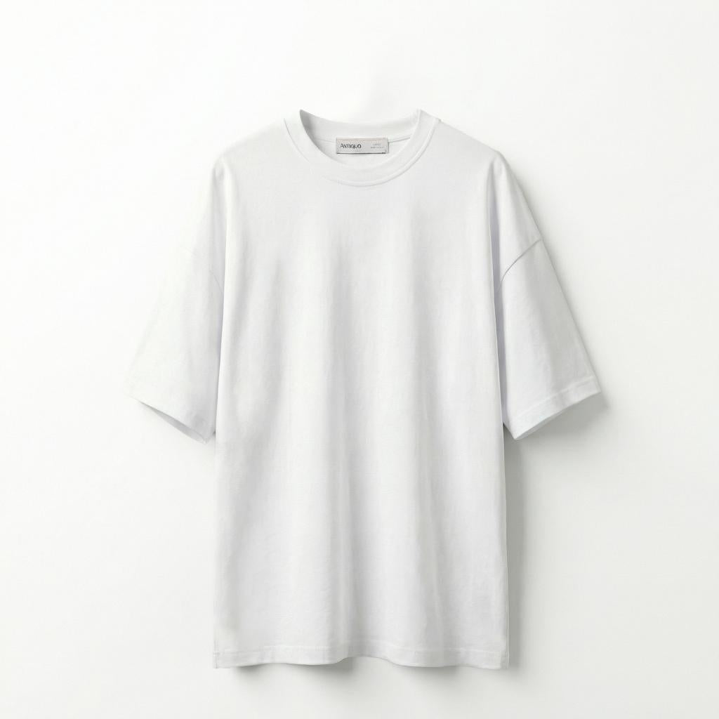 ANTIGUO BOXY-FIT BASIC T-SHIRT White